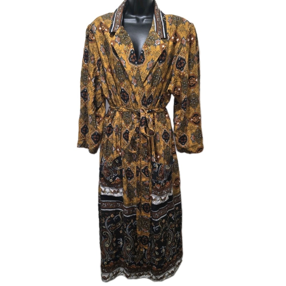 Refinity Beauty Queen Women's Geometric Split Dress Tribal/ Autumn Colors SzL‎